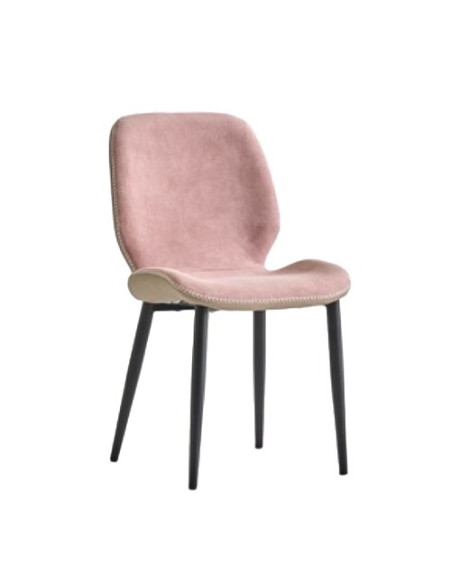 레이카 철재 체어 [핑크] 조야 원단 의자 