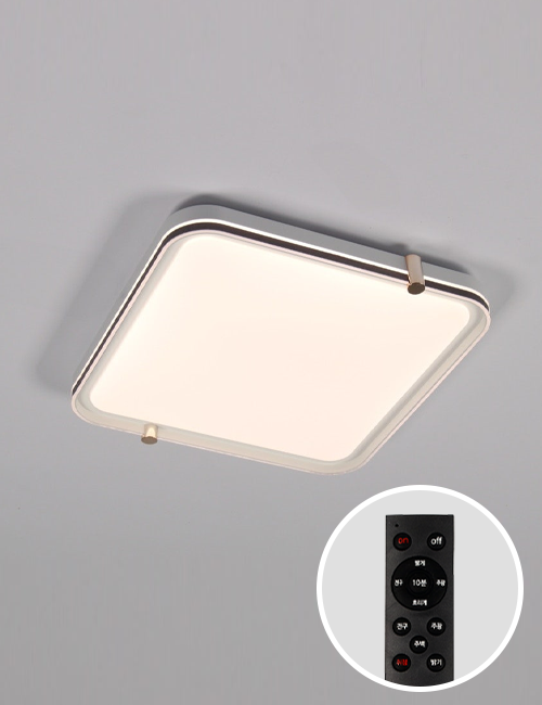 로블 LED 사각 방등 60W 방조명 플리커프리 삼성칩 리모컨 화이트 